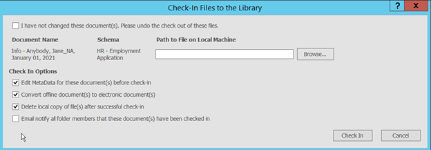 check in template file