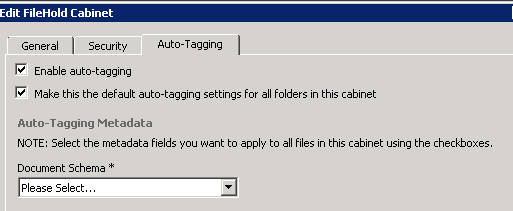 Auto-tagging at the cabinet level