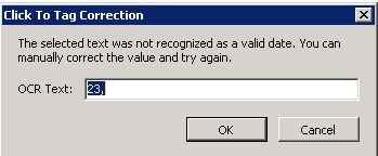 Click to Tag correction dialog box