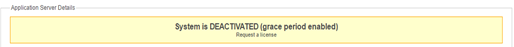 Deactivated license with grace period