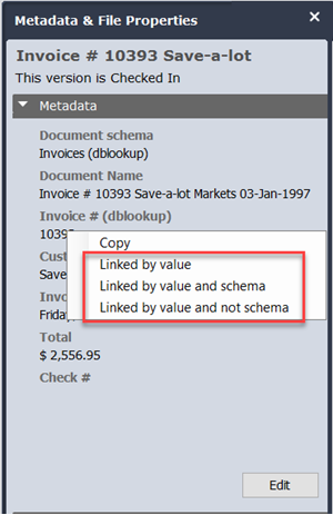 Link by... in FDA metadata pane