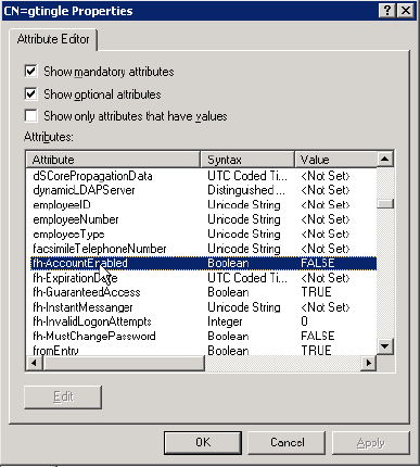 service account properties
