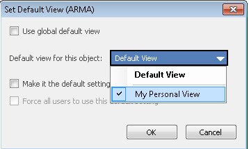 Default view for a saved search