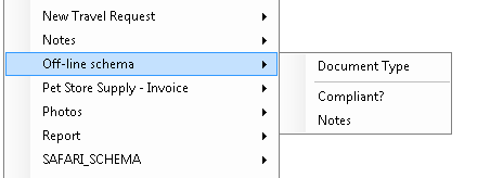 Search for offline documents using the schema