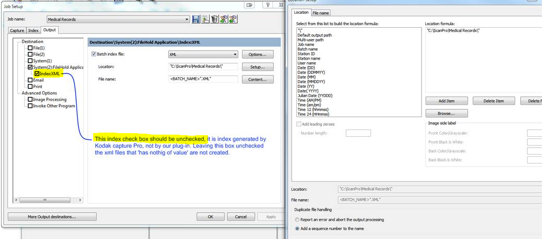 Kodak Capture Pro job setup 2