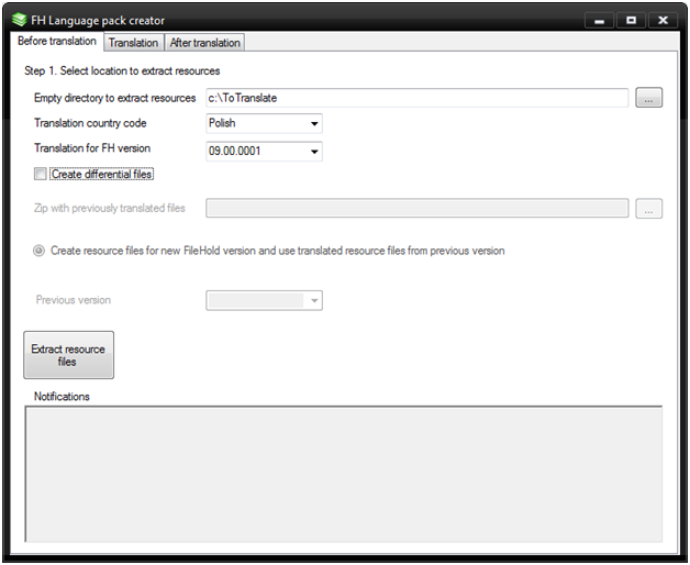 Localization language pack creator