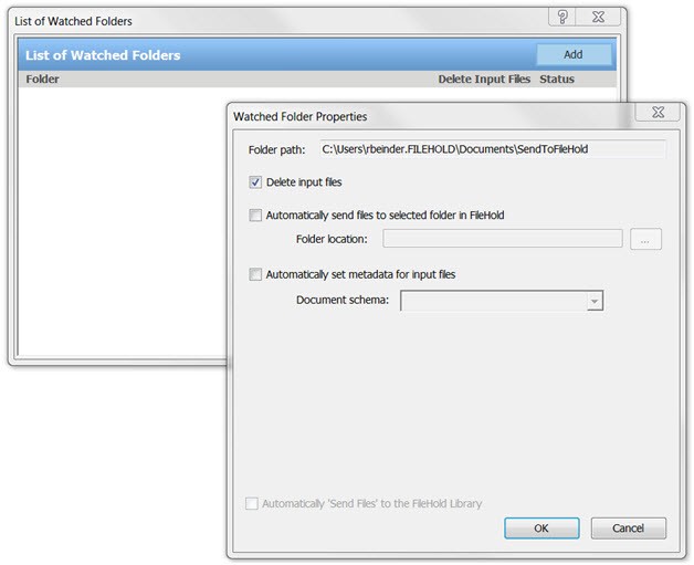 Send to FileHold from Windows Explorer