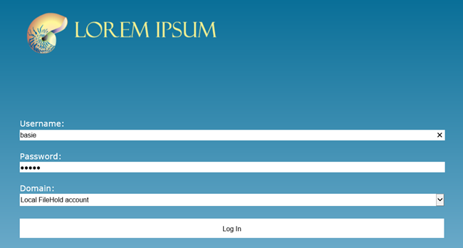 Mobile FileHold custom login screen