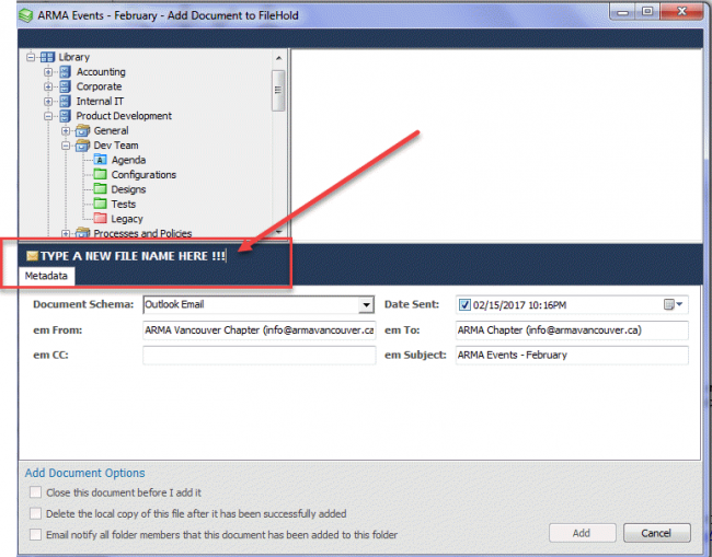 Rename document in FOC