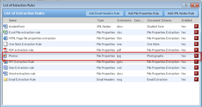 Extraction rules for any file type