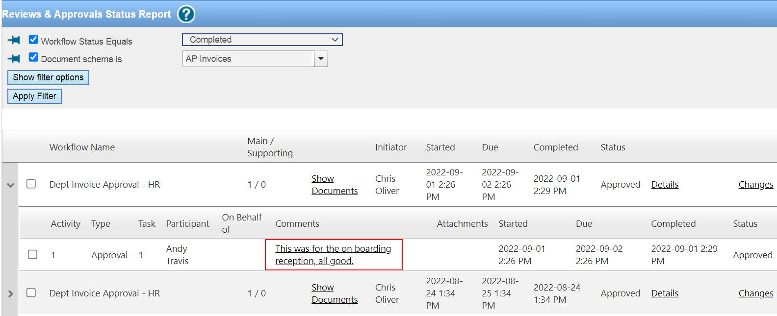 Workflow Status Report