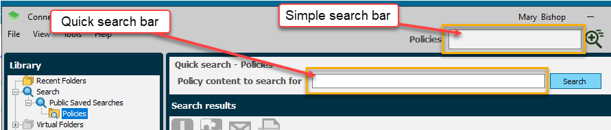 quick search example