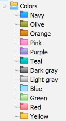 library panel folder colors
