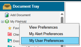 preferences web client my filehold